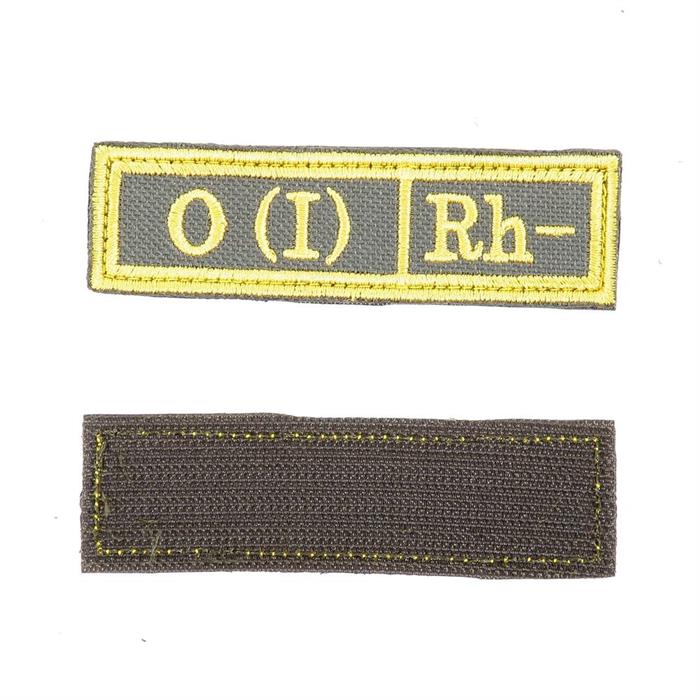 Шеврон KE Tactical Группа крови O (I) Rh- прямоугольник 2,5х9,5 см олива/желтый ke12425