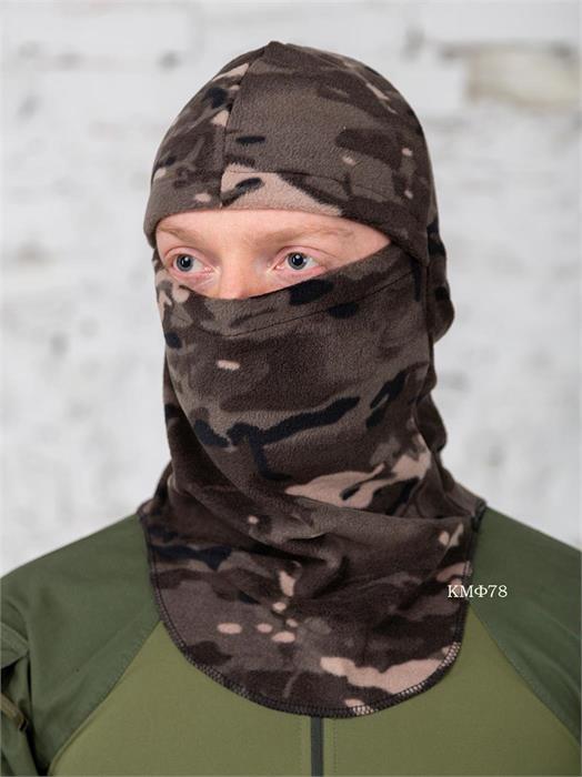 Балаклава КМФ78 флисовая мультикам черный снег kmf-BLK-flee/mlt-blk-s