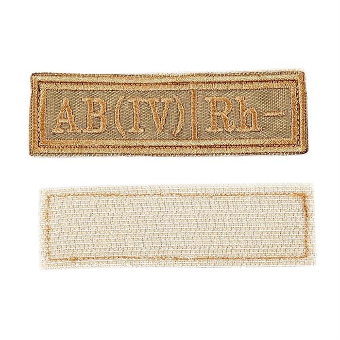 Шеврон Группа крови AB (IV) Rh- прямоугольник 2,5х9 см coyote ke13576