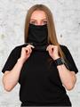 Бандана-труба шарф-трансформер (Бафф) бесшовный черный buff-kmf/blk
