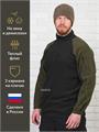 Рубашка КМФ78 тактическая флисовая черная рукав олива ФЛрубТ/чрн-олива