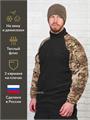 Рубашка КМФ78 тактическая флисовая черная рукав мультикам ФЛрубТ/чрн-mlt